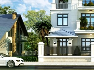 Biệt thự 3 tầng tân cổ điển kiểu chữ T