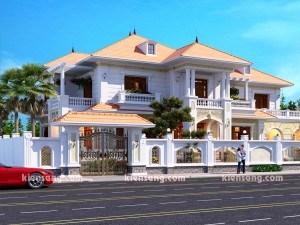 Mẫu bản vẽ dinh thự 2 tầng tân cổ điển