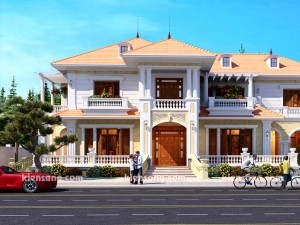 Mẫu bản vẽ dinh thự 2 tầng tân cổ điển
