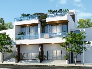 Biệt thự 2 tầng hiện đại song lập