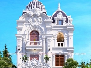 Thiết kế biệt thự 3 tầng cổ điển ông Dần Bình Dương