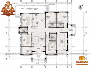 Biệt thự hiện đại 1 tầng 250m2