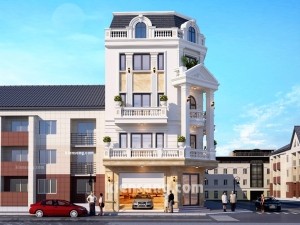 Thi công nhà biệt thự 5 tầng phong cách Châu Âu