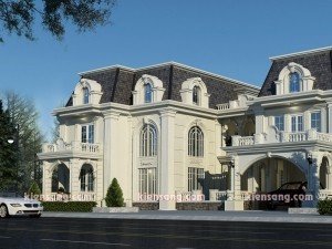Mẫu biệt thự 2 tầng kiểu Pháp cổ điển