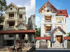 Xây nhà trọn gói biệt thự 3 tầng tại Thái Nguyên