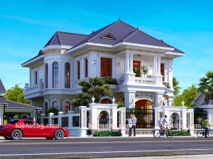 Mẫu bản vẽ biệt thự 2 tầng tân cổ điển