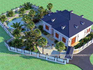 Thiết kế biệt thự 1 tầng 3 phòng ngủ tại Ninh Giang - Hải Dương