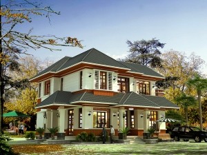 Biệt thự 2 tầng tân cổ điển mái Thái