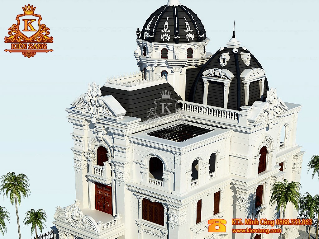 Thiết kế biệt thự 4 tầng cổ điển đẹp tại Hà Nội