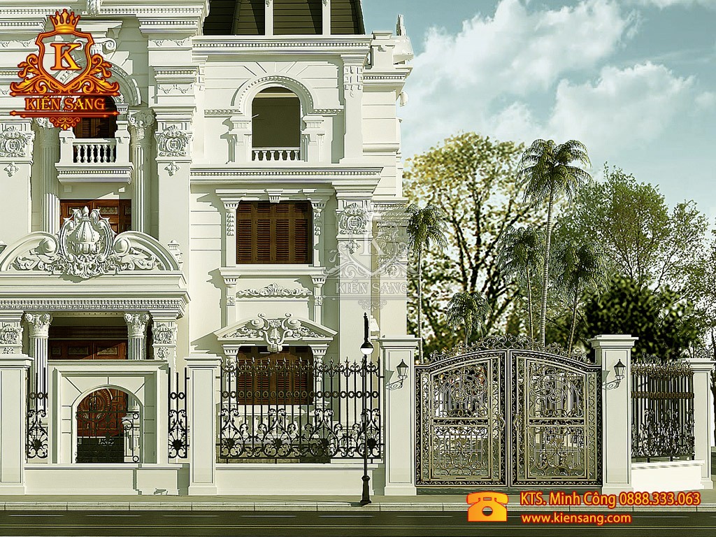 Thiết kế biệt thự 4 tầng cổ điển đẹp tại Hà Nội