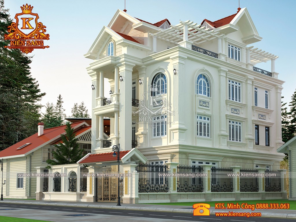 Thiết kế biệt thự 3 tầng tân cổ điển tại Điện Biên