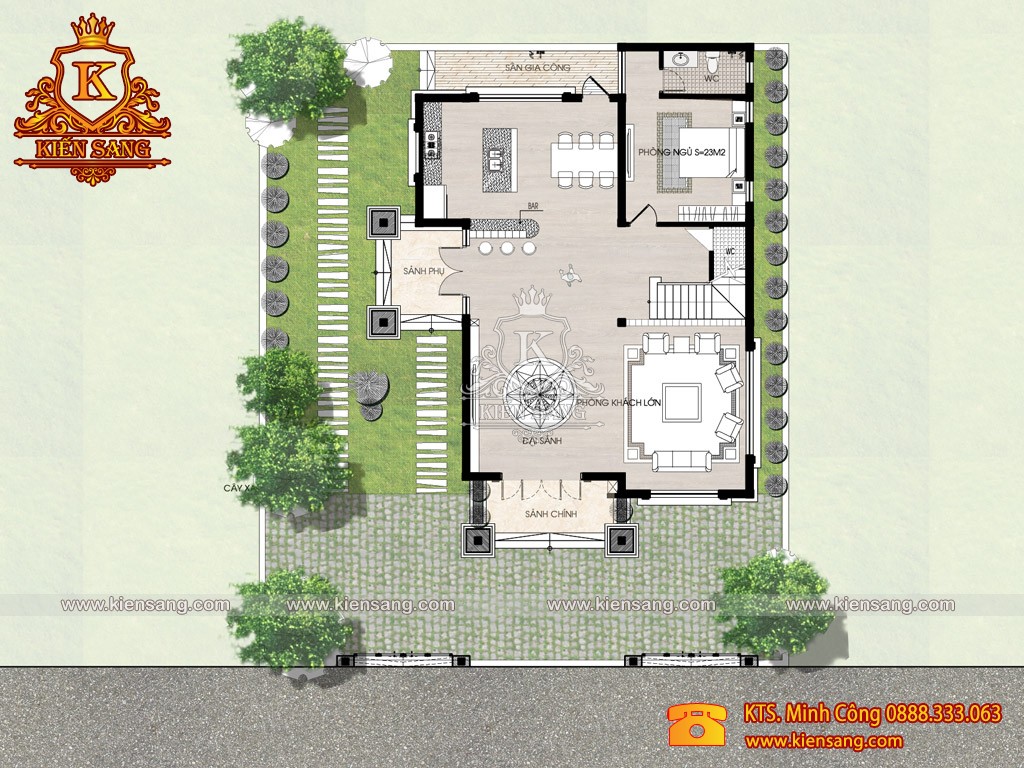 Bản vẽ thiết kế biệt thự 3 tầng tân cổ điển tại Thanh Hóa