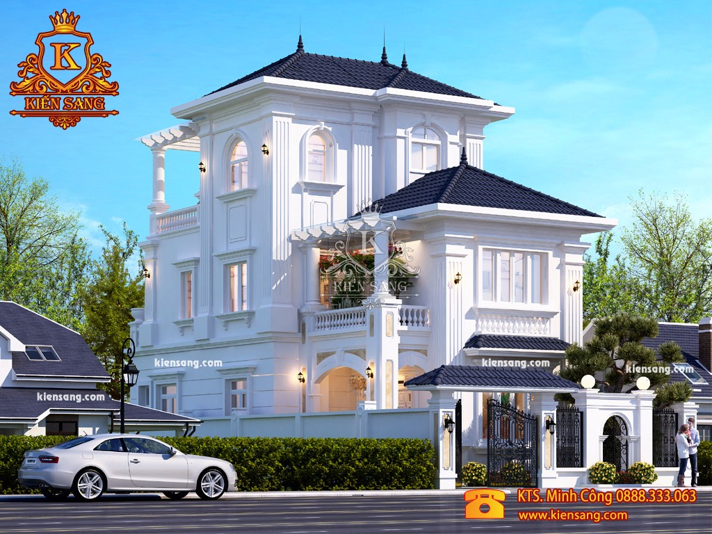 Dự án thiết kế Nhà biệt thự 3 tầng kiểu Châu Âu tại Hà Nội